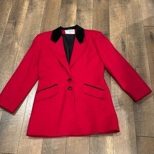 Vintage Red & Black Riding Blazer